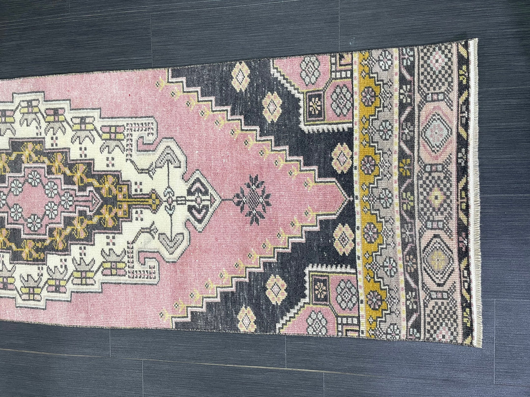 Turkish Runner Rug 2' 4" x 8' Hand-Knotted field