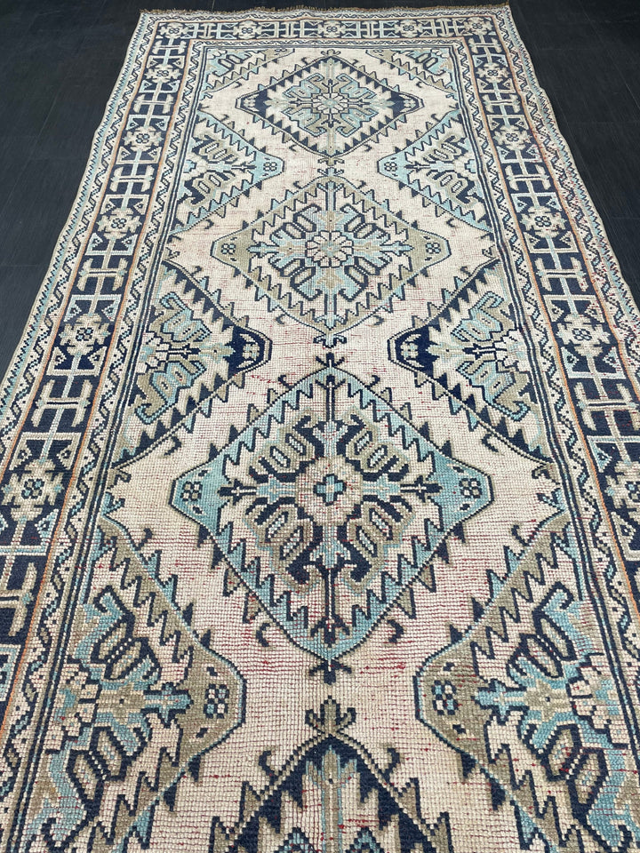 Beige Turkish Runner Rug 4' 8" x 11' 11" Hand-Knotted view 9