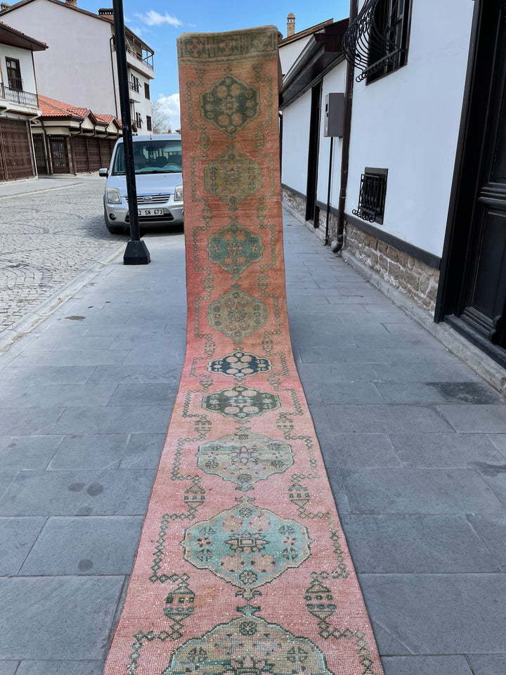 Beige Turkish Runner Rug 2' 6" x 18' 10" Hand-Knotted view