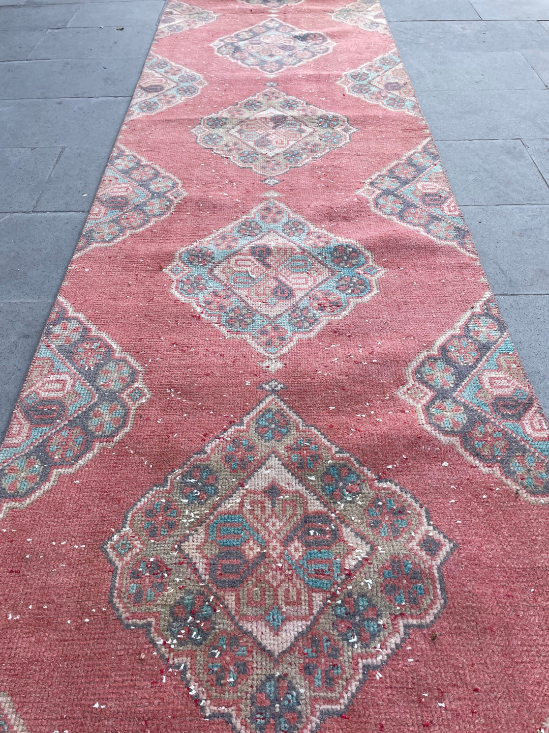 Beige Turkish Runner Rug 2' 9" x 20' 10" Hand-Knotted field
