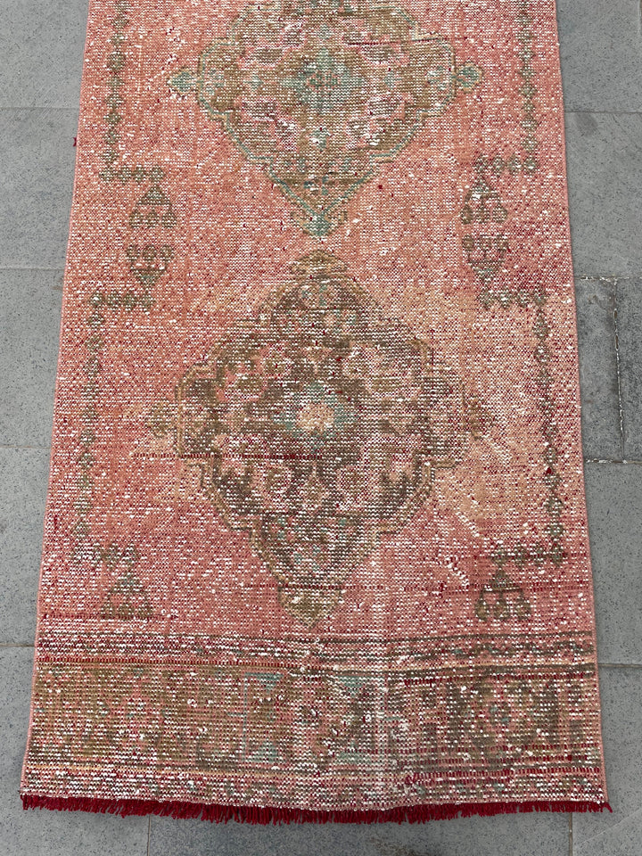 Beige Turkish Runner Rug 2' 9" x 19' 8" Hand-Knotted | No. WR92624