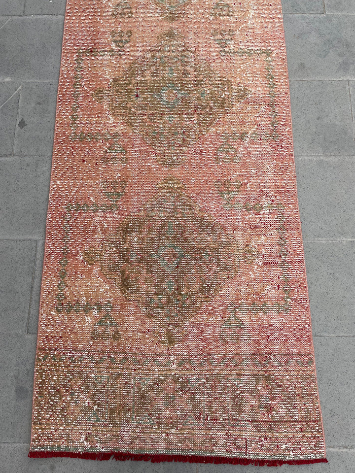 Beige Turkish Runner Rug 2' 9" x 19' 8" Hand-Knotted | No. WR92624