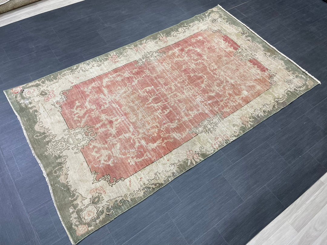 Turkish Oushak Rug 4' 8" x 8' 2" Hand-Knotted