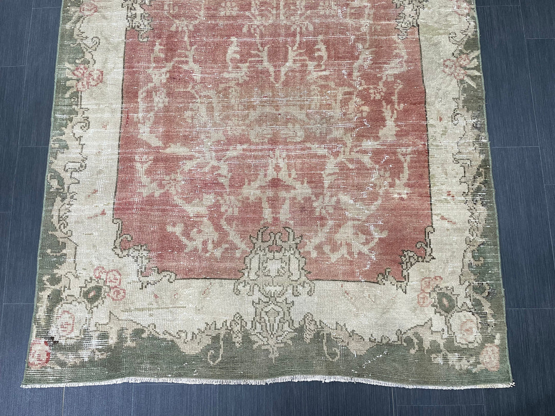 Turkish Oushak Rug 4' 8" x 8' 2" Hand-Knotted field