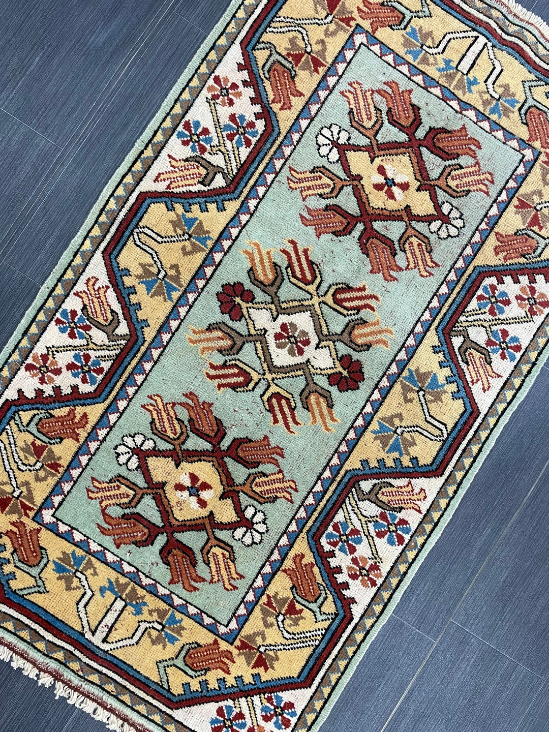 Rust Turkish Oushak Rug 2' 6" x 4' 6" Hand-Knotted field