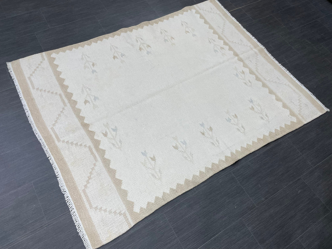 Rust Turkish Runner Rug 4' 6" x 6' 1" Hand-Knotted view