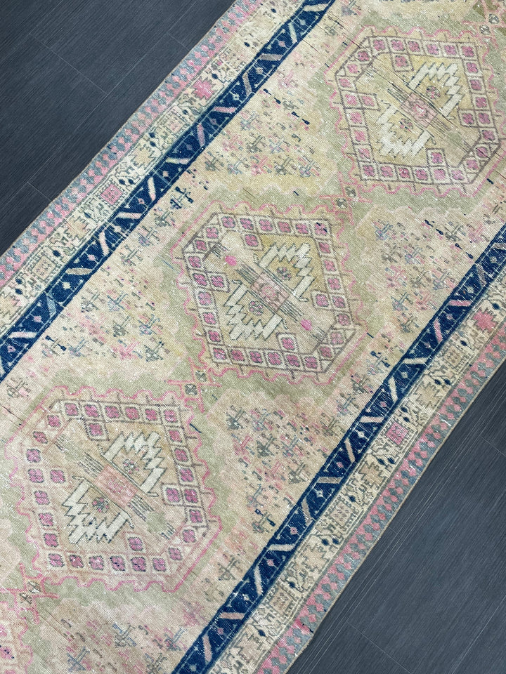 Beige Turkish Runner Rug 3' 5" x 10' 7" Hand-Knotted view 9