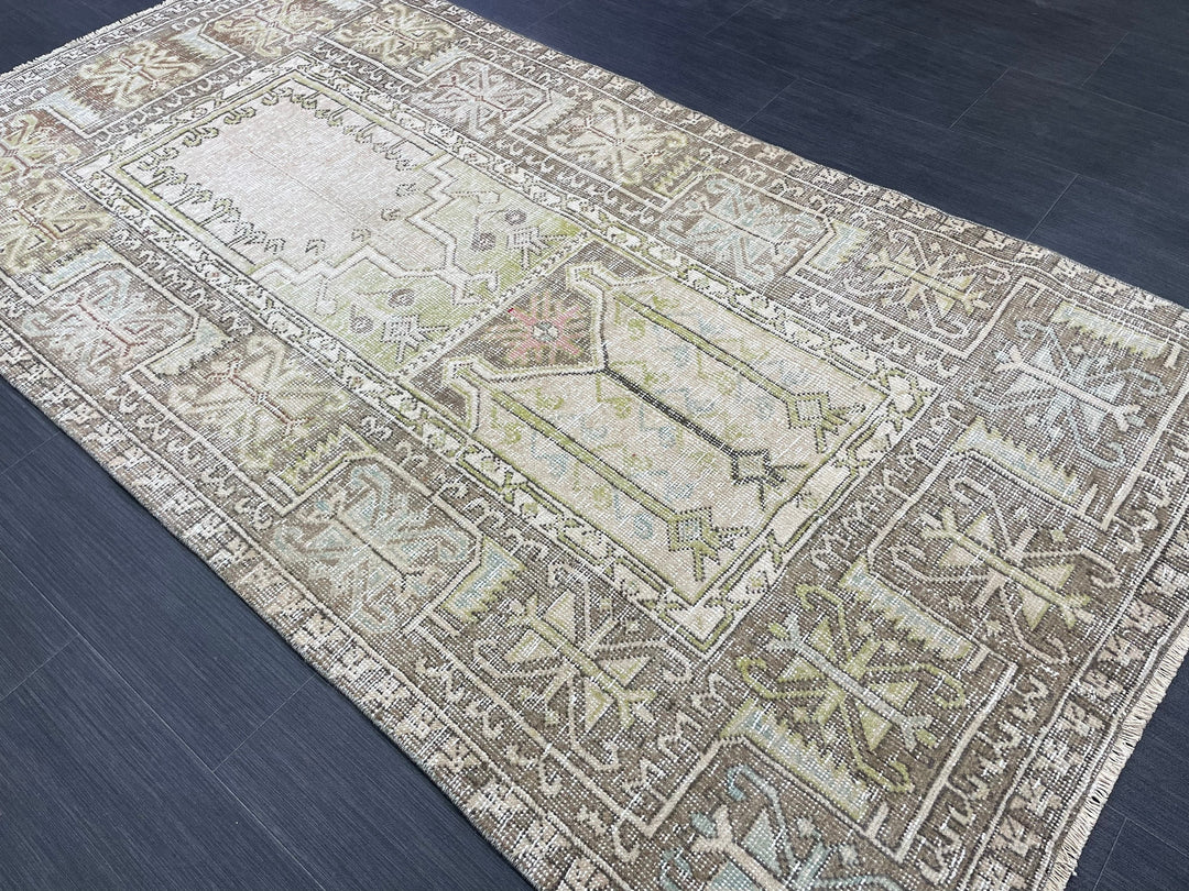 Rust Turkish Runner Rug 3' 6" x 6' 7" Hand-Knotted