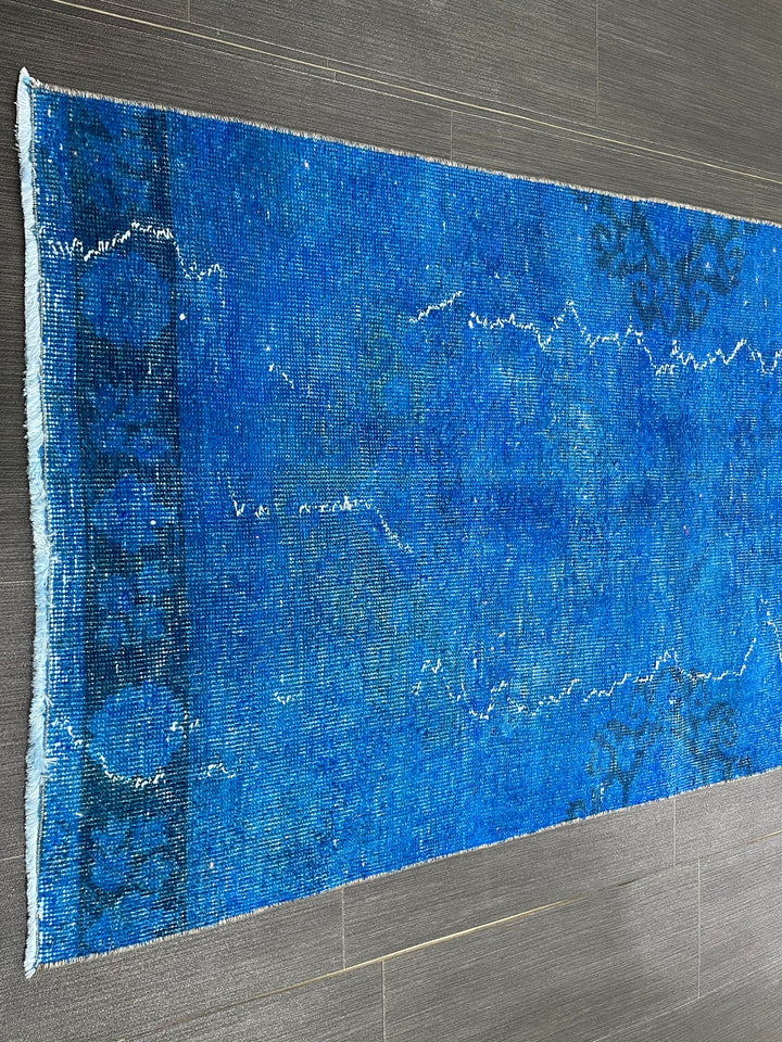 Blue Turkish Runner Rug 2' 7" x 11' 7" Hand-Knotted | No. WR50385