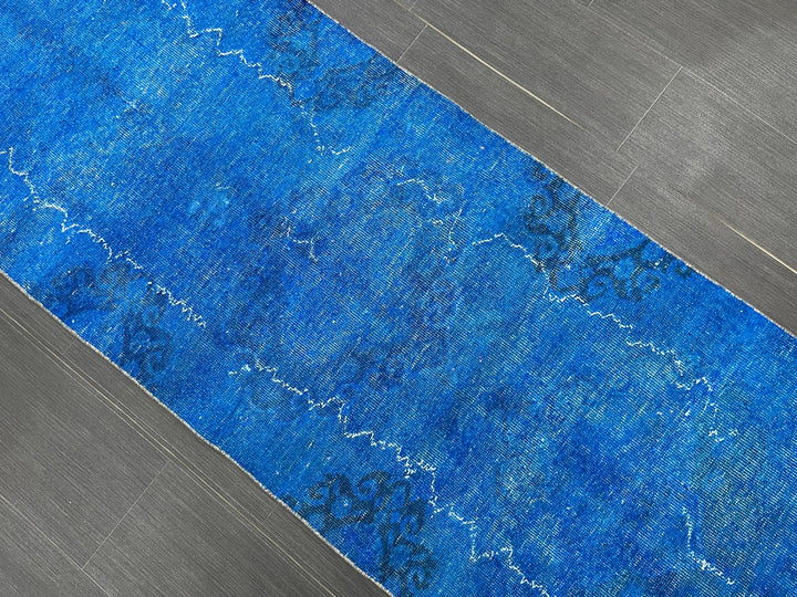 Blue Turkish Runner Rug 2' 7" x 11' 7" Hand-Knotted | No. WR50385