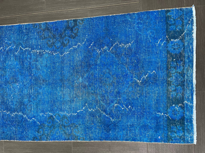 Blue Turkish Runner Rug 2' 7" x 11' 7" Hand-Knotted | No. WR50385