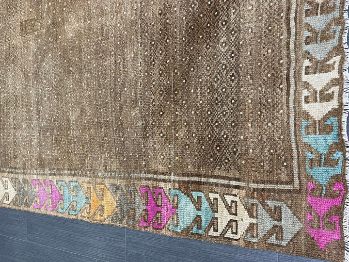 Brown Turkish Runner Rug 5' 3" x 10' 5" Hand-Knotted | No. WR29526
