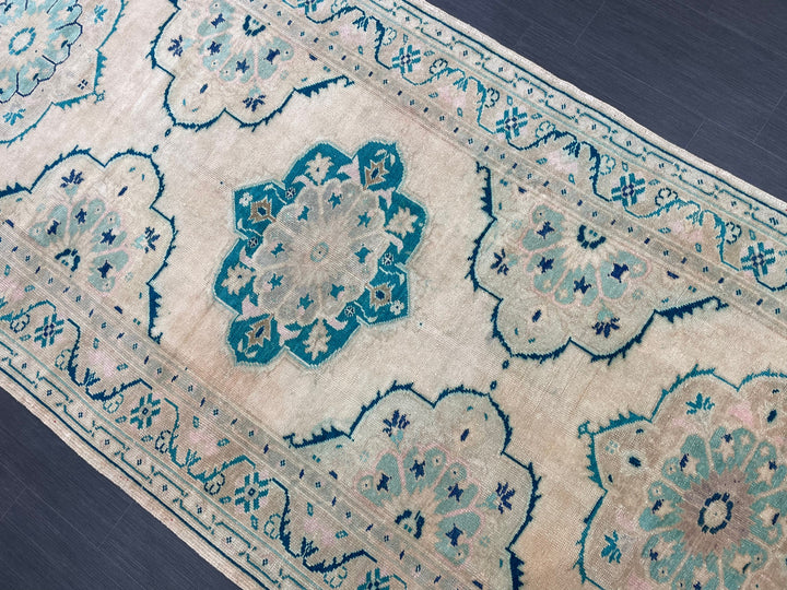 Rust Turkish Runner Rug 4' 8" x 11' 9" Hand-Knotted border