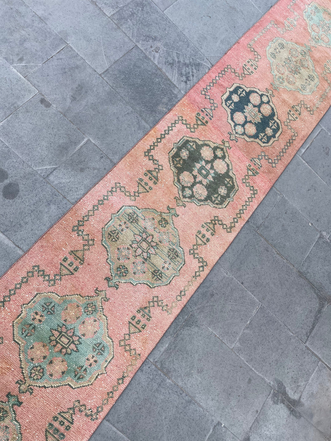 Beige Turkish Runner Rug 2' 6" x 18' 10" Hand-Knotted field