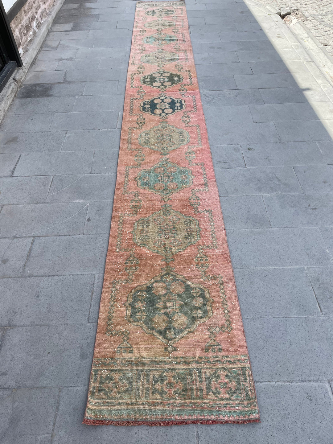 Beige Turkish Runner Rug 2' 6" x 18' 10" Hand-Knotted view 9