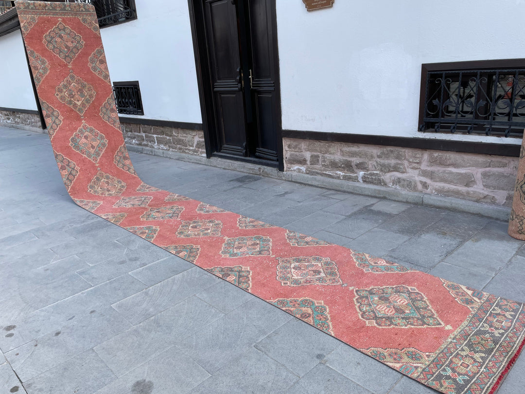 Beige Turkish Runner Rug 2' 9" x 20' 10" Hand-Knotted