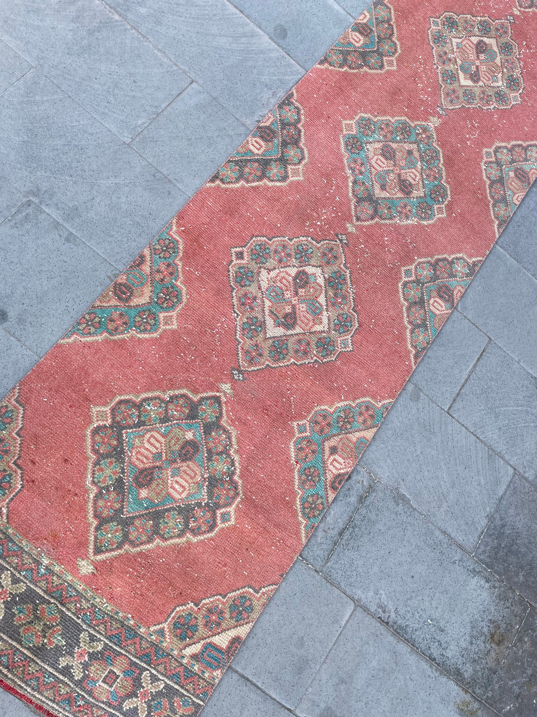 Beige Turkish Runner Rug 2' 9" x 20' 10" Hand-Knotted texture