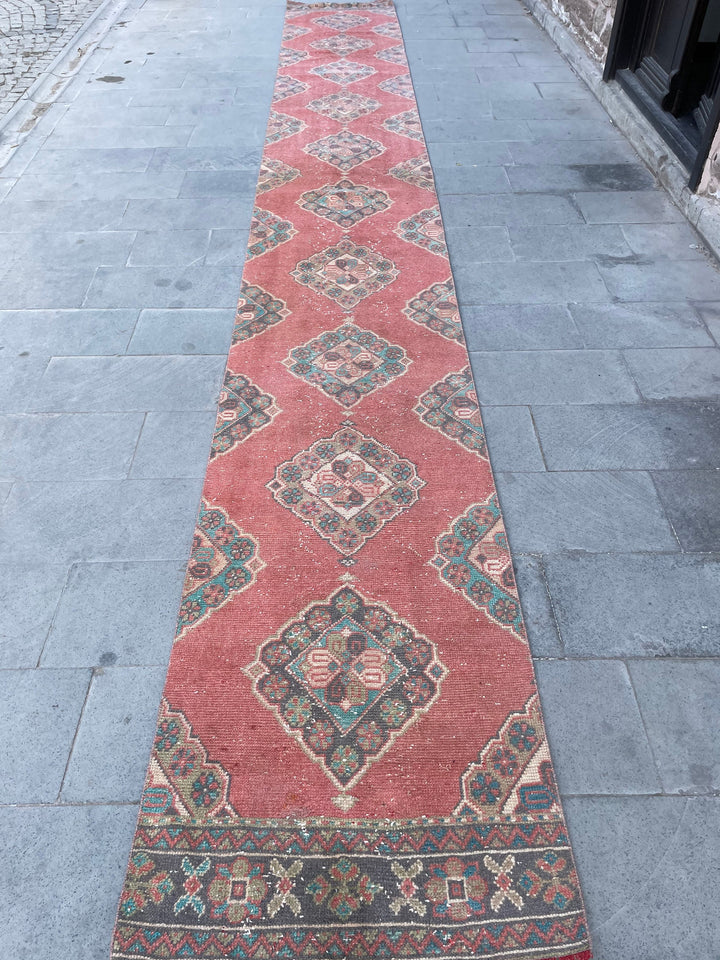 Beige Turkish Runner Rug 2' 9" x 20' 10" Hand-Knotted view 9