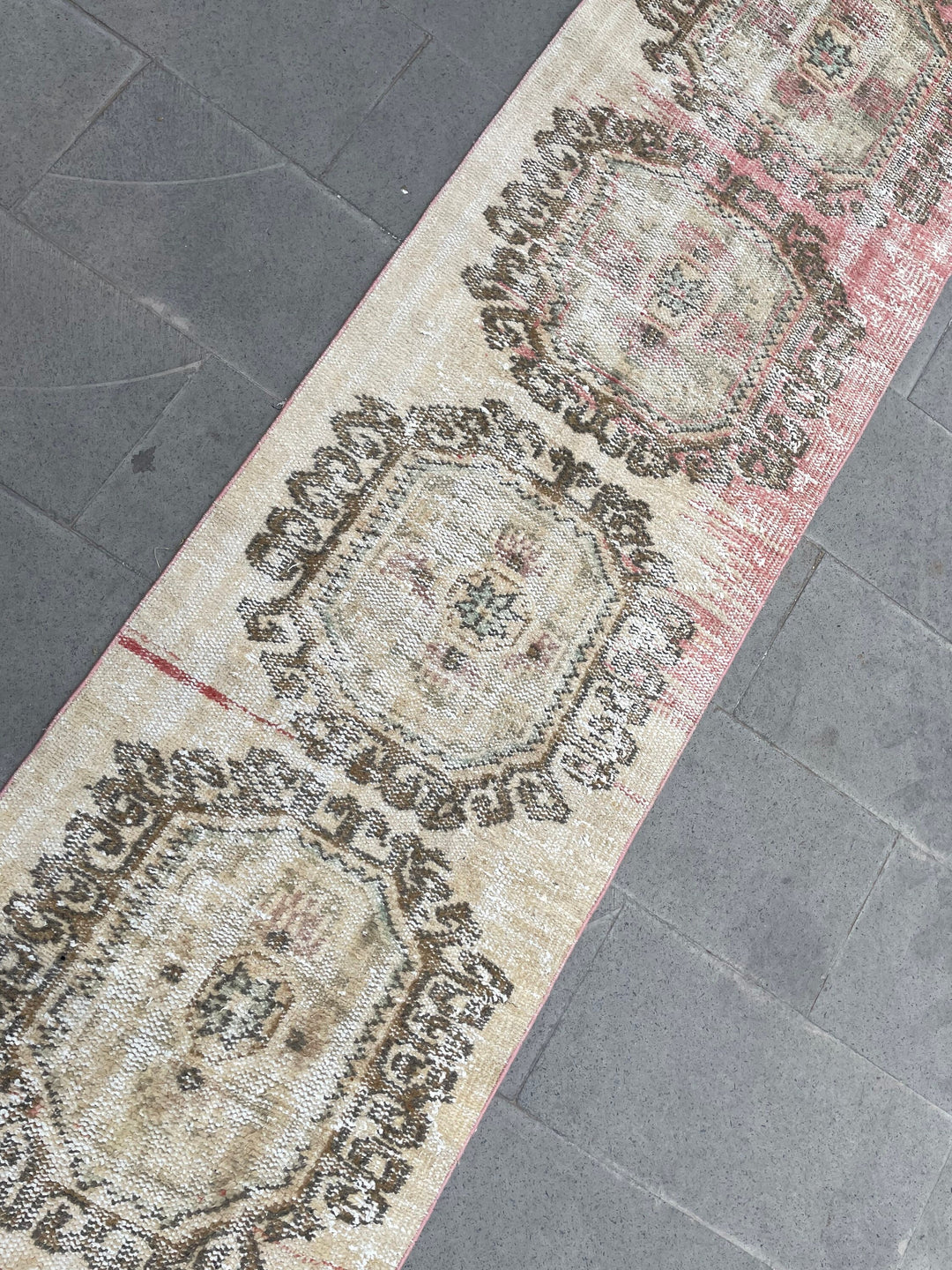 Beige Turkish Runner Rug 2' 6" x 18' 7" Hand-Knotted view 9