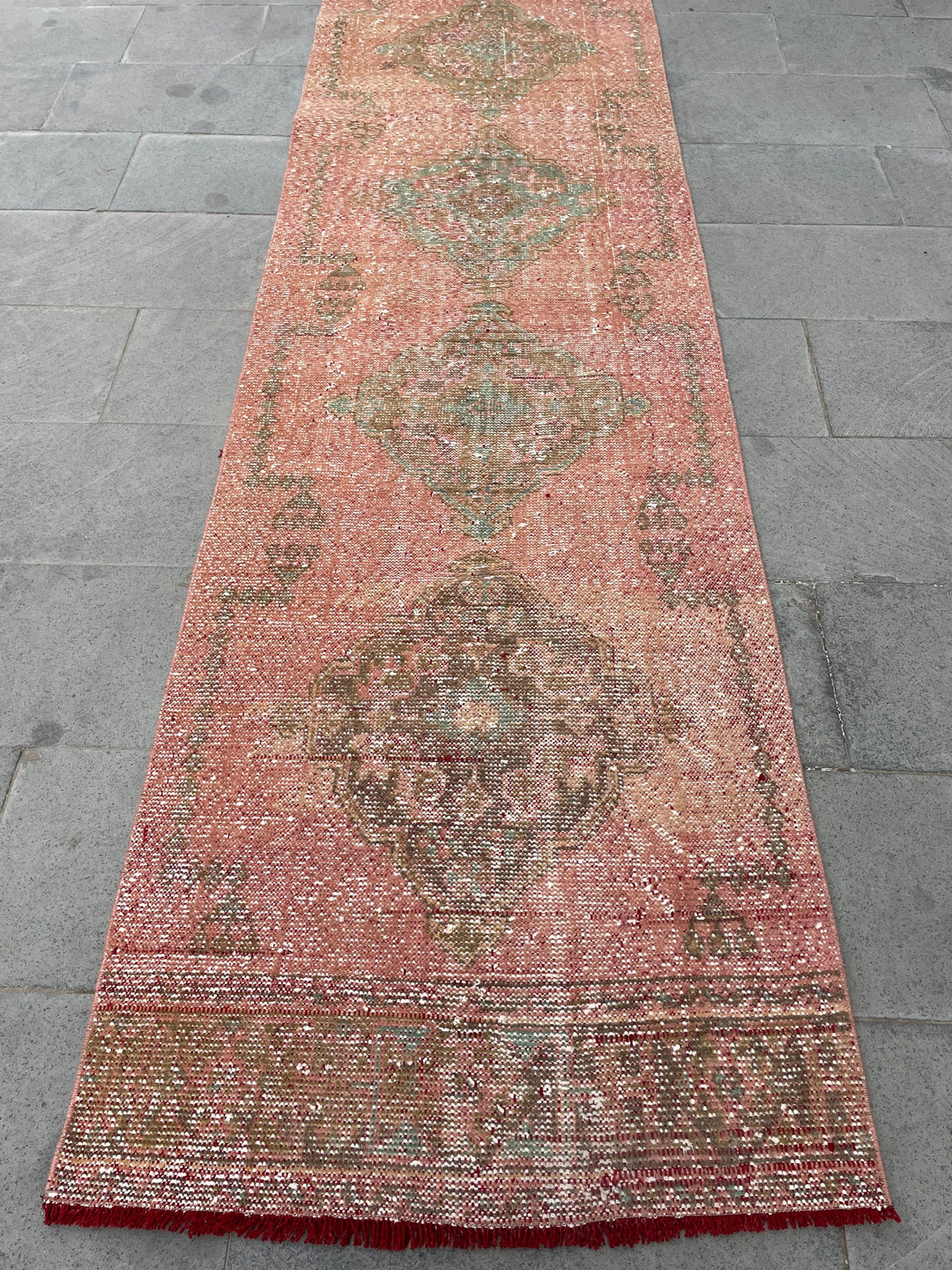 Beige Turkish Runner Rug 2' 9" x 19' 8" Hand-Knotted | No. WR92624
