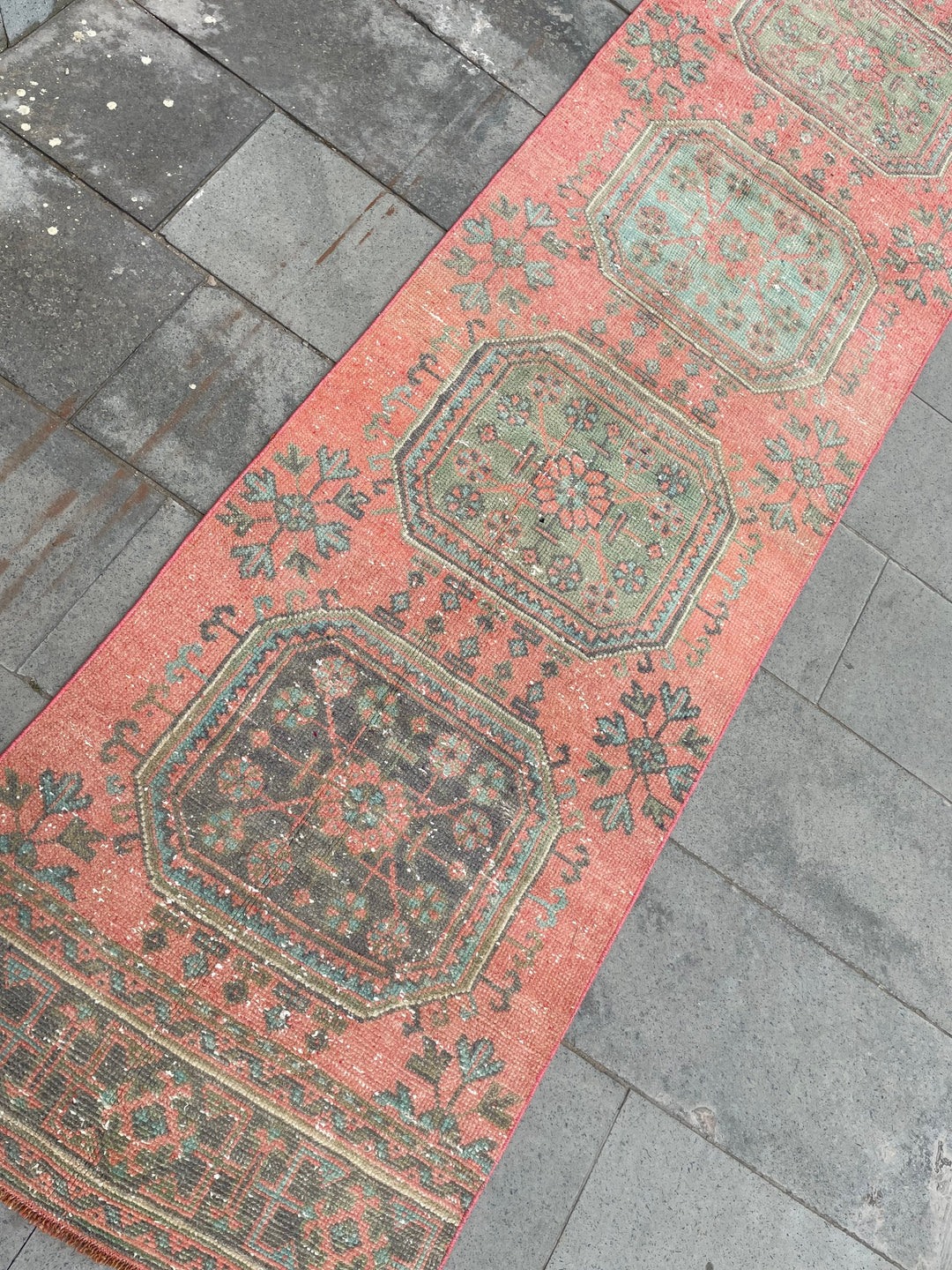 Beige Turkish Runner Rug 2' 6" x 19' 1" Hand-Knotted border