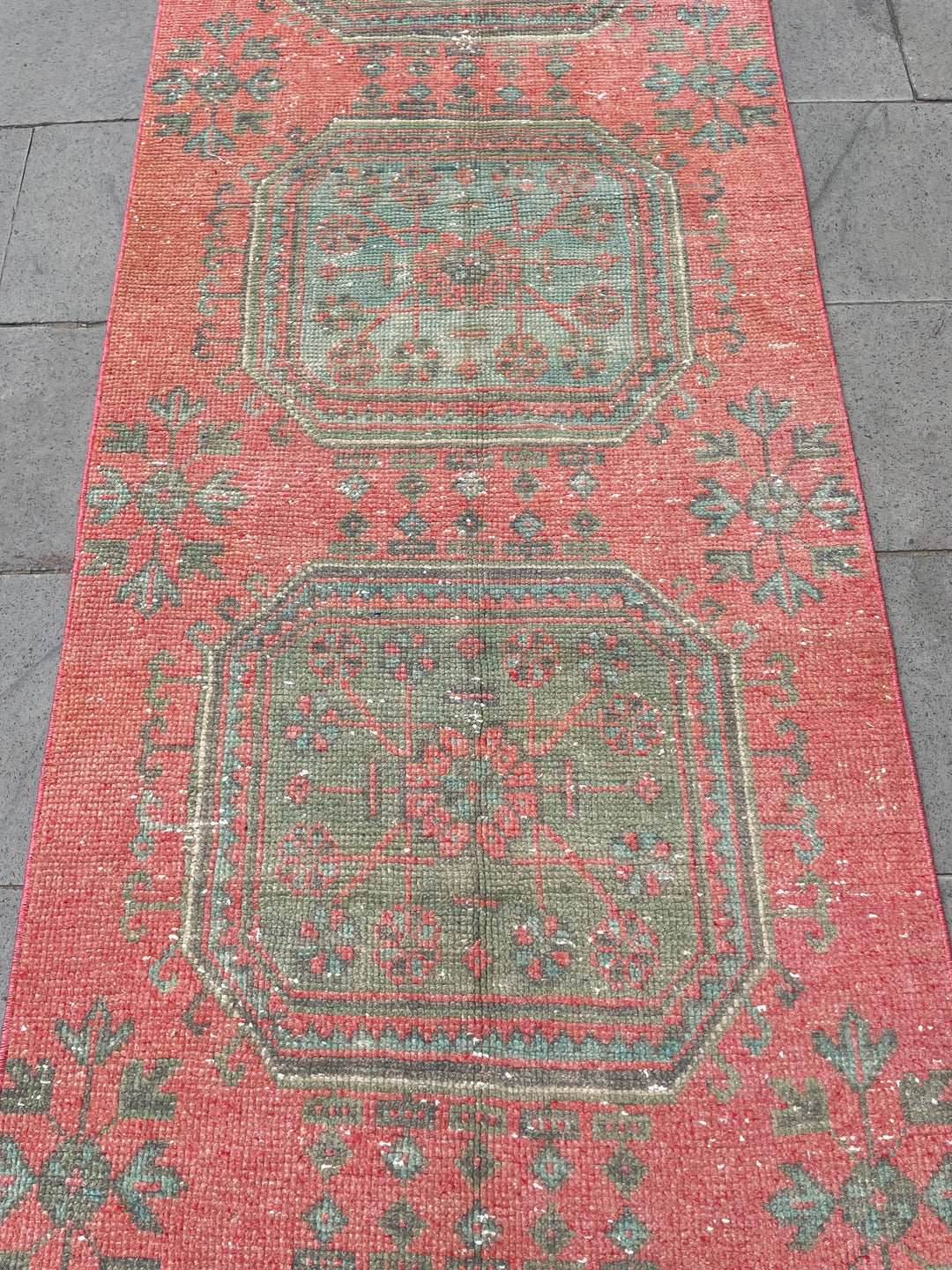 Beige Turkish Runner Rug 2' 6" x 19' 1" Hand-Knotted field