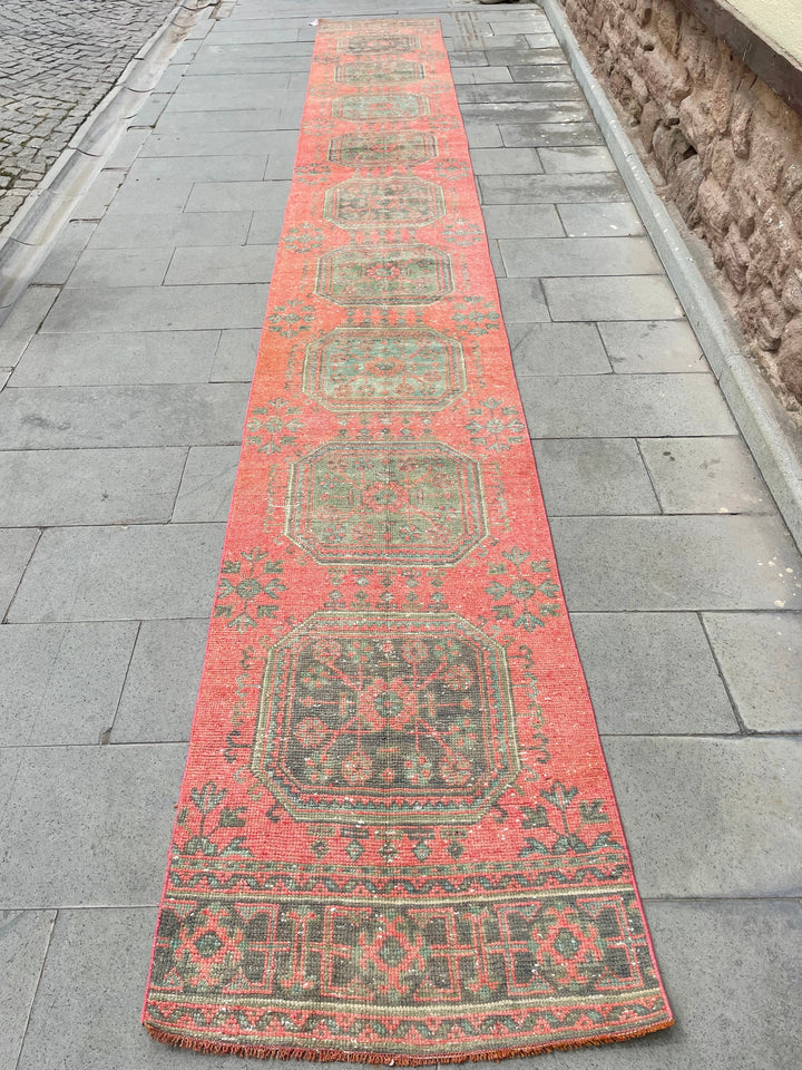 Beige Turkish Runner Rug 2' 6" x 19' 1" Hand-Knotted view 9