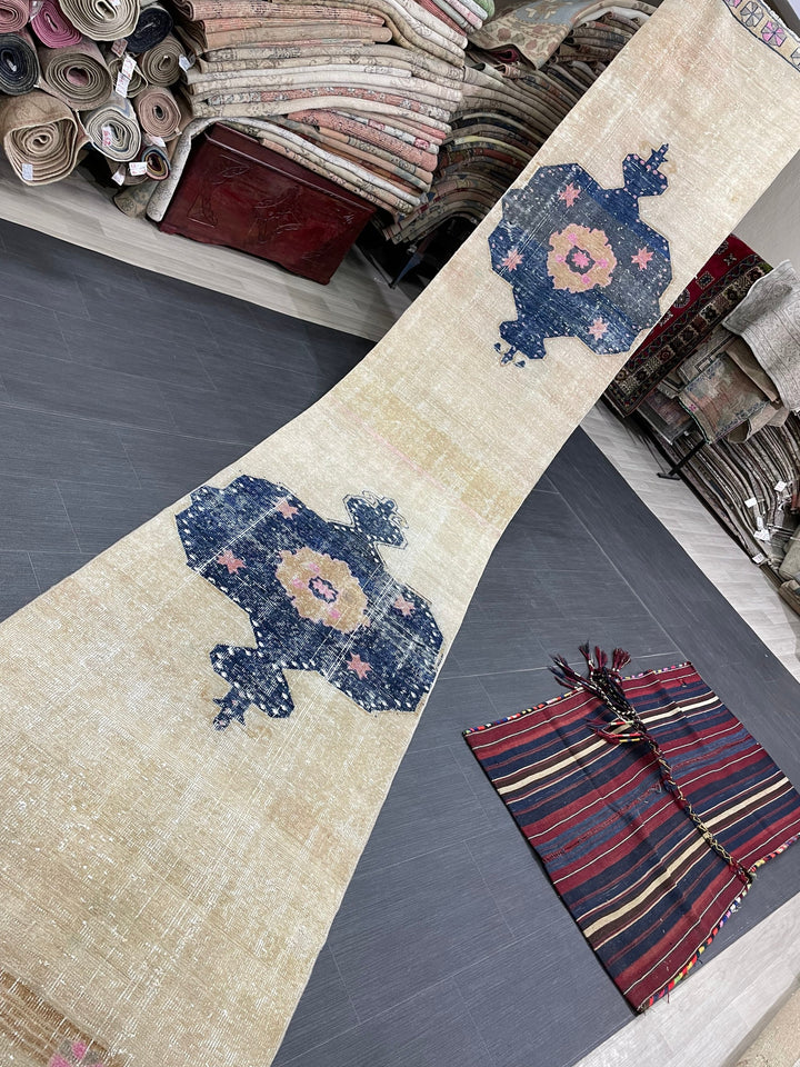 Beige Turkish Runner Rug 2' 11" x 16' 8" Hand-Knotted view