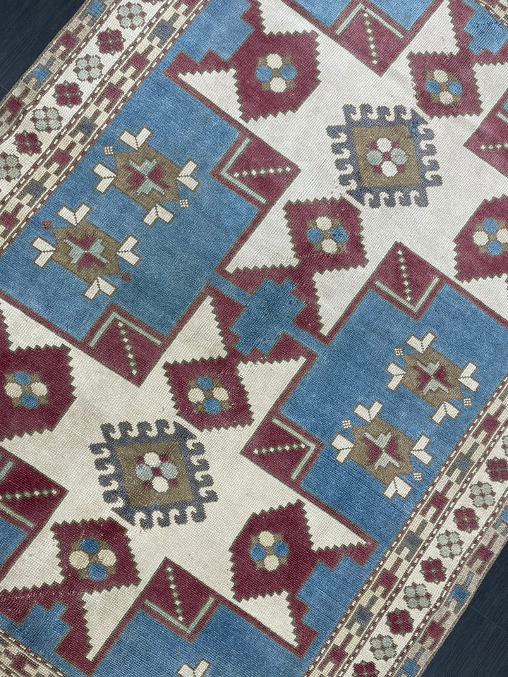 Blue Turkish Oushak Rug 5' 3" x 7' 8" Hand-Knotted | No. WR91137