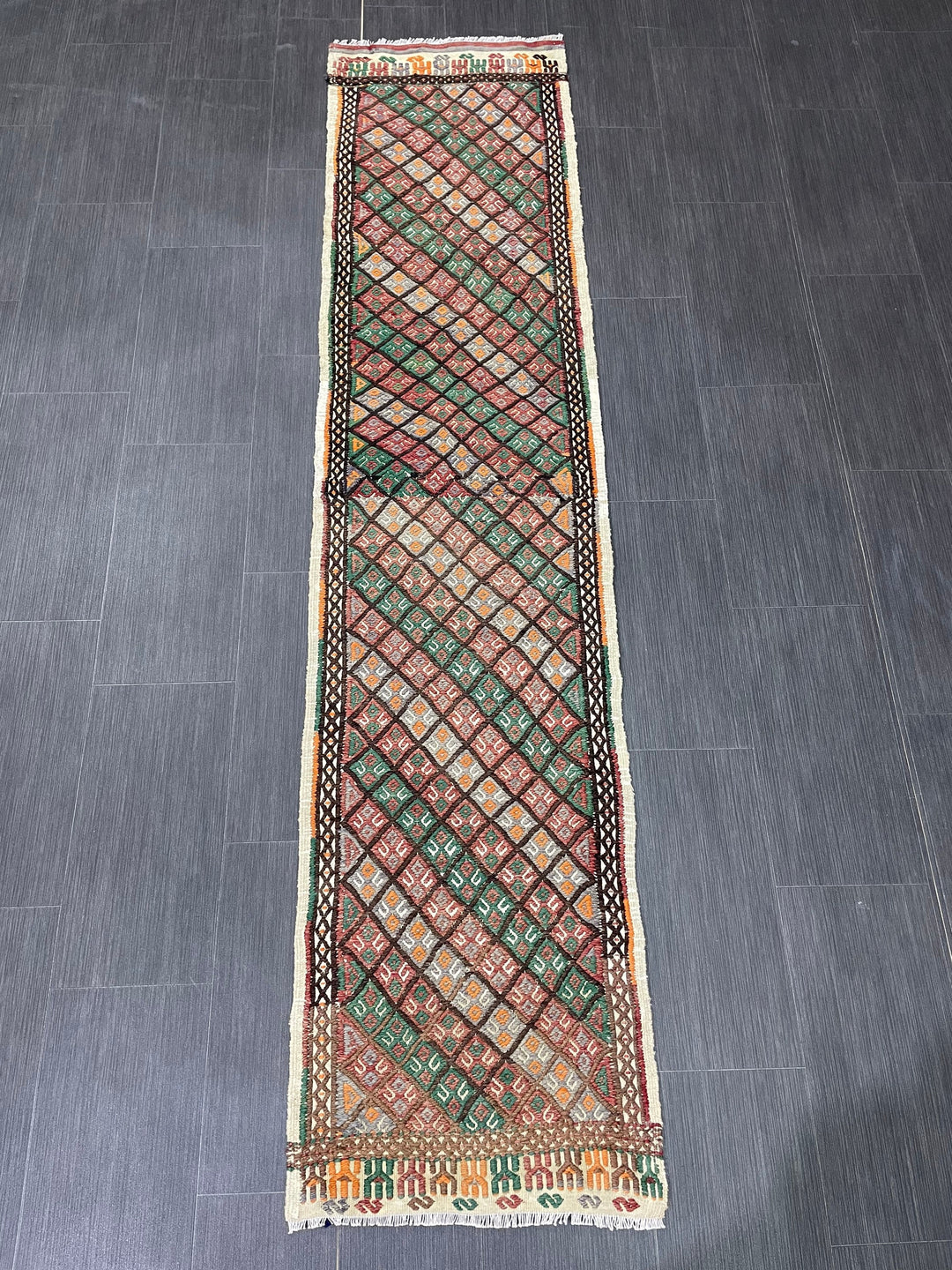 Turkish Runner Rug 1' 10" x 8' 1" Hand-Knotted texture