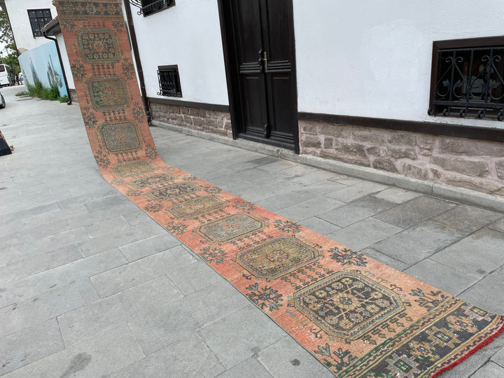 Beige Turkish Runner Rug 2' 7" x 21' 8" Hand-Knotted