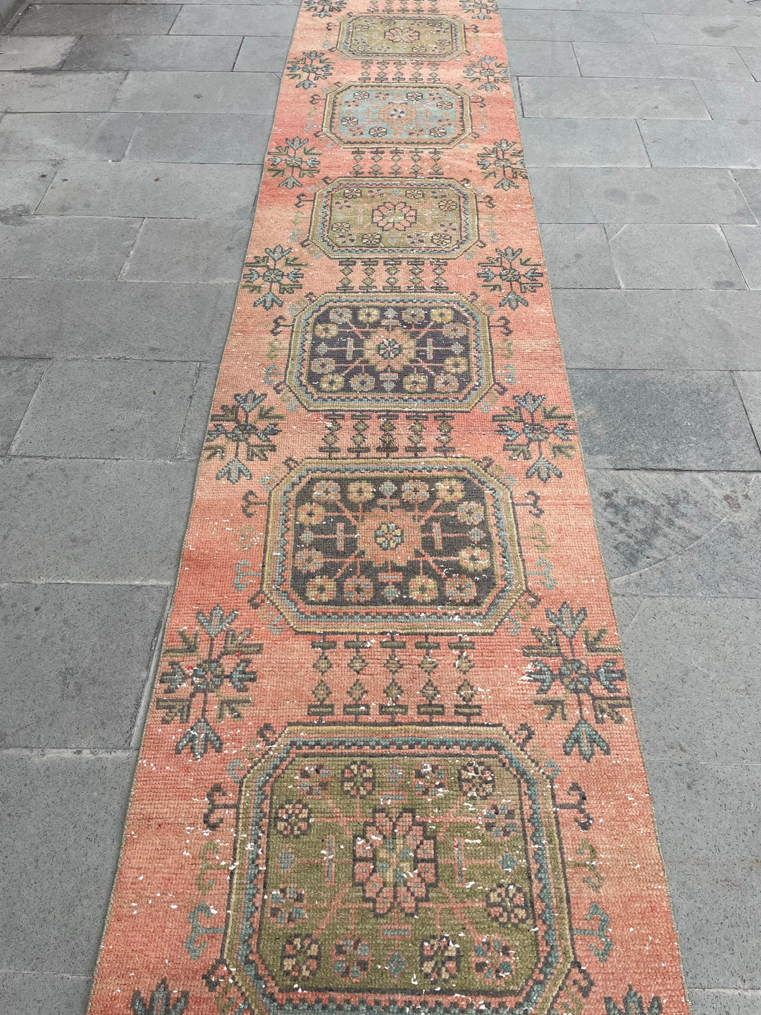Beige Turkish Runner Rug 2' 7" x 21' 8" Hand-Knotted view 9