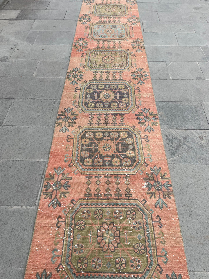 Beige Turkish Runner Rug 2' 7" x 21' 8" Hand-Knotted view 9