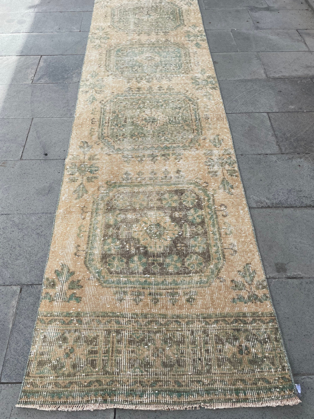 Beige Turkish Runner Rug 2' 7" x 21' 2" Hand-Knotted view 9