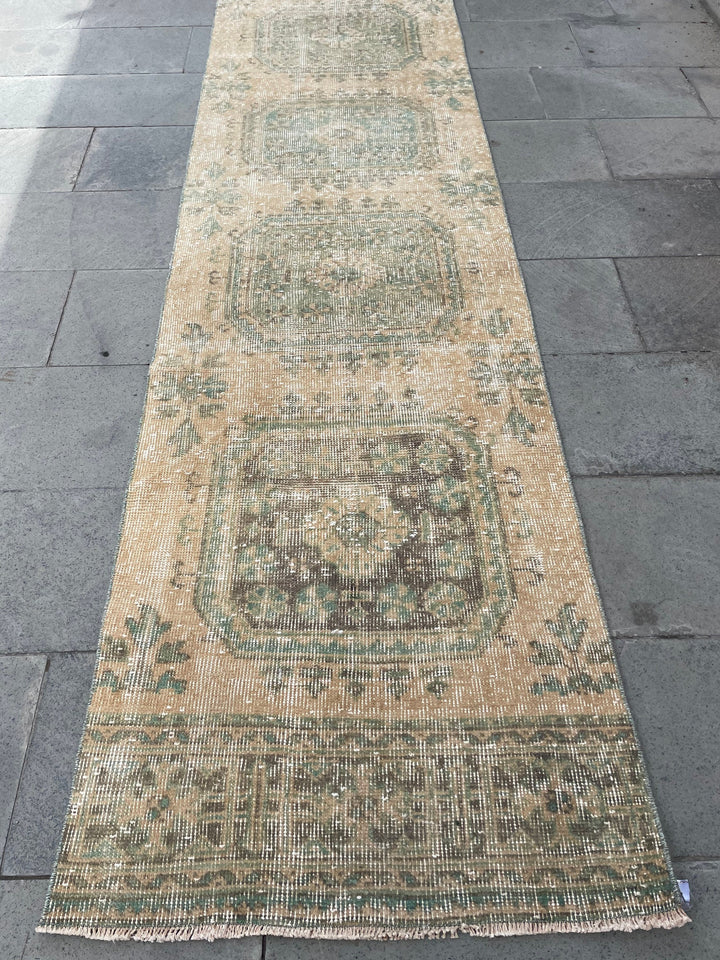 Beige Turkish Runner Rug 2' 7" x 21' 2" Hand-Knotted view 9