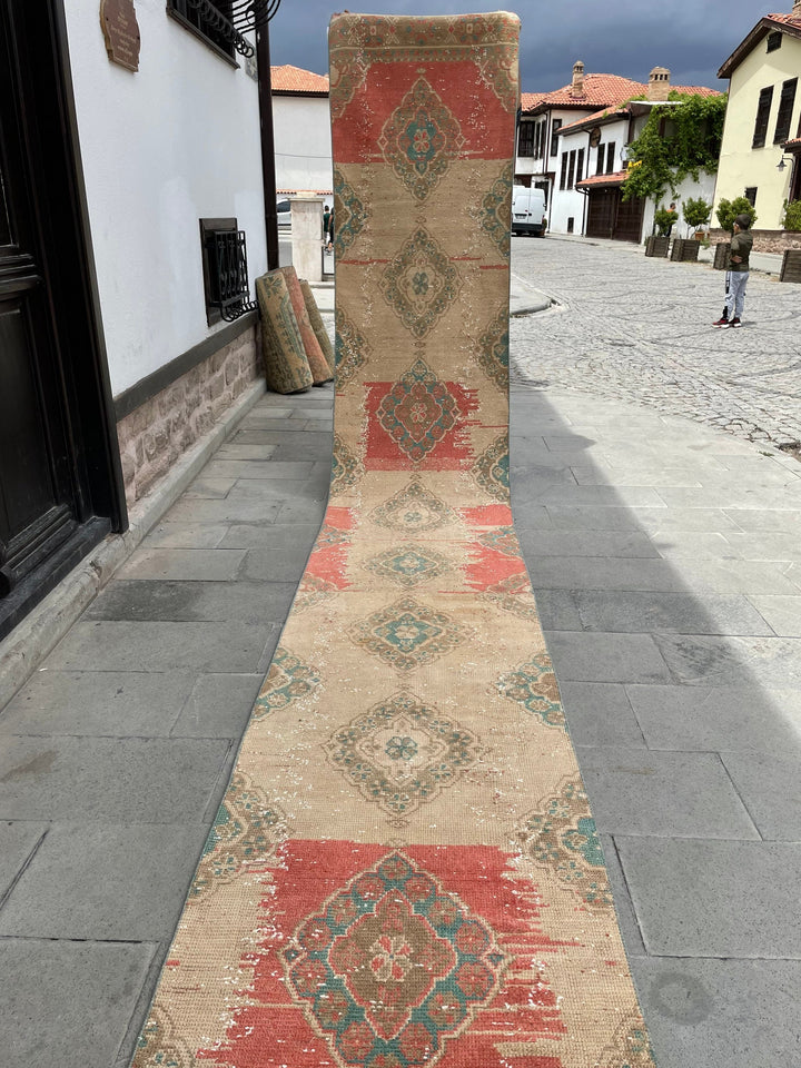 Beige Turkish Runner Rug 2' 8" x 20' 6" Hand-Knotted view