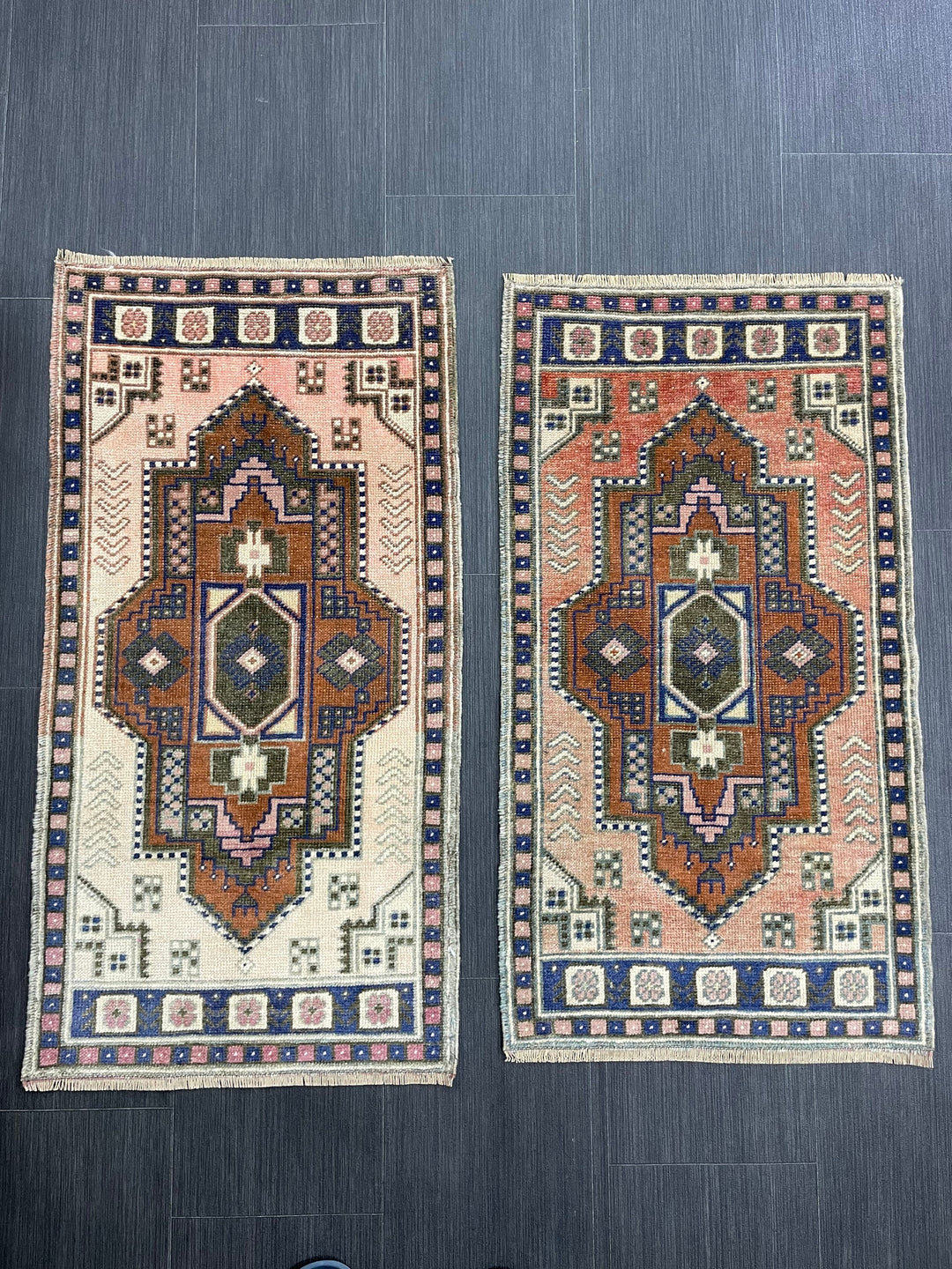 Beige Turkish Runner Rug 1' 8" x 3' 4" Hand-Knotted border