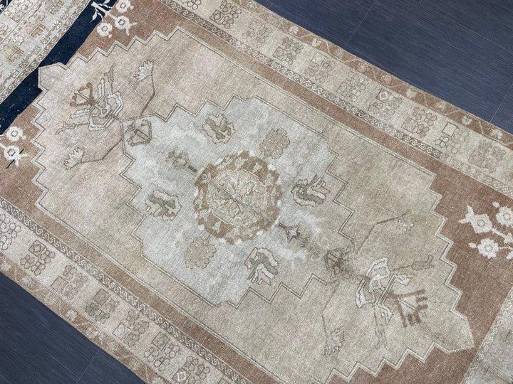 Brown Turkish Oushak Rug 3' 11" x 7' 4" Hand-Knotted | No. WR95940