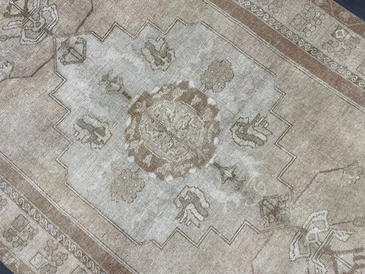 Brown Turkish Oushak Rug 3' 11" x 7' 4" Hand-Knotted | No. WR95940