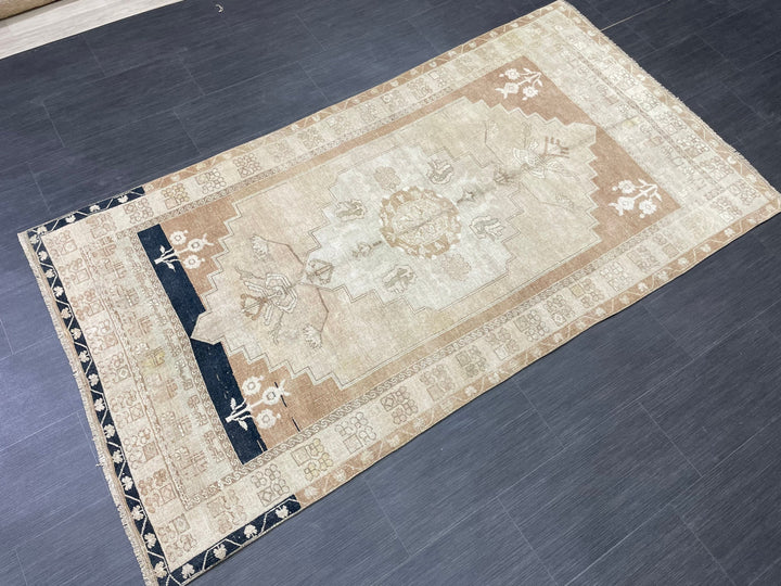 Brown Turkish Oushak Rug 3' 11" x 7' 4" Hand-Knotted | No. WR95940
