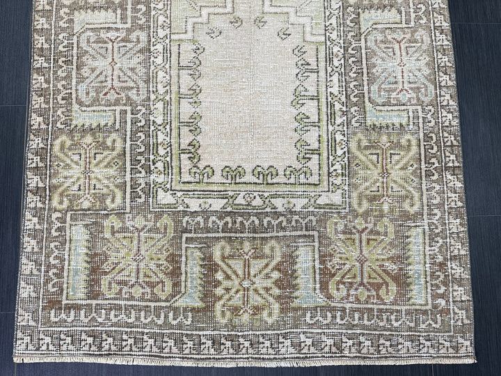 Rust Turkish Runner Rug 3' 6" x 6' 7" Hand-Knotted view 9
