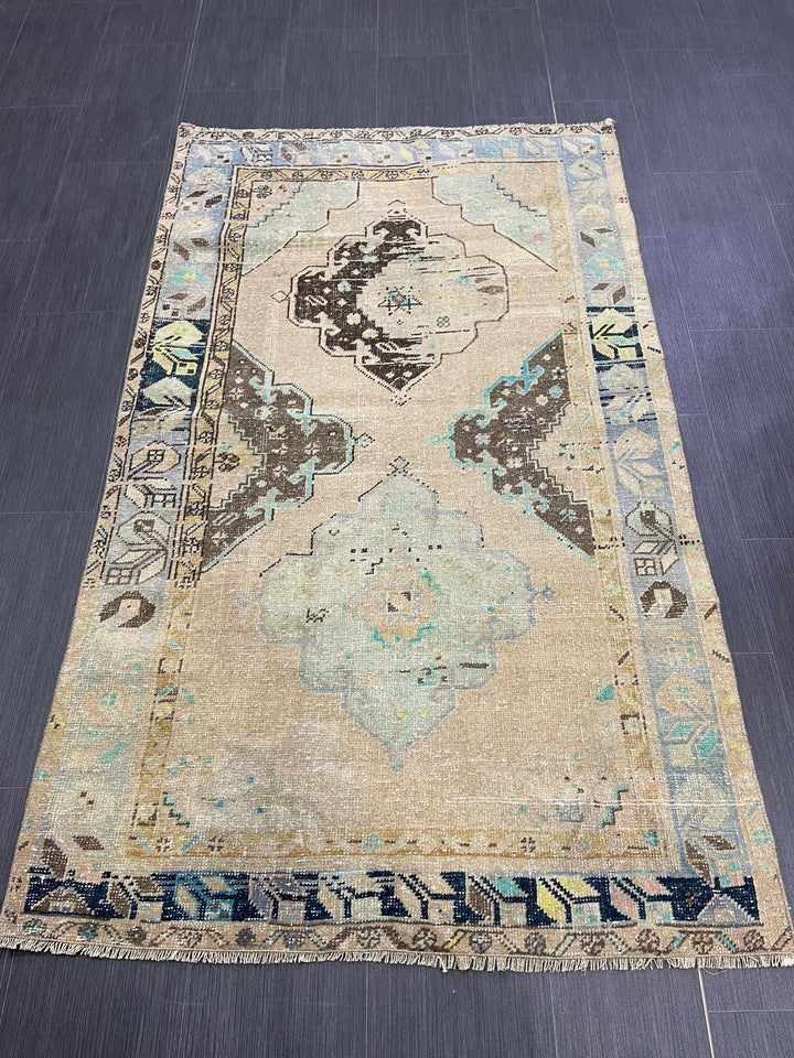 Rust Turkish Runner Rug 3' 7" x 6' Hand-Knotted view
