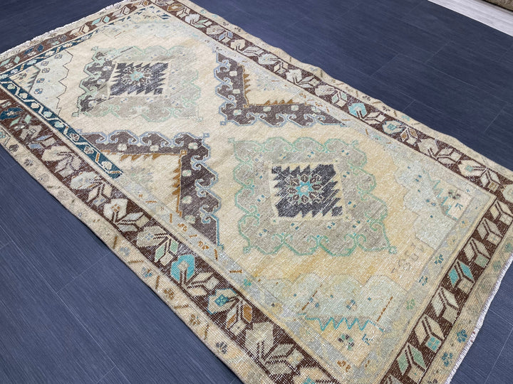 Rust Turkish Runner Rug 3' 8" x 6' 7" Hand-Knotted
