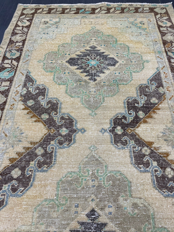 Rust Turkish Runner Rug 3' 8" x 6' 7" Hand-Knotted view 9