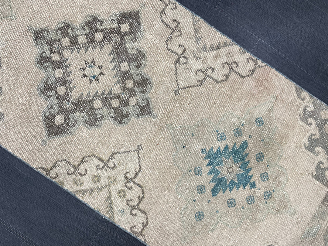 Beige Turkish Runner Rug 2' 9" x 11' 2" Hand-Knotted view 9