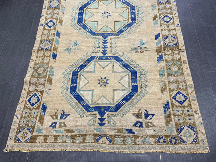 Beige Turkish Runner Rug 4' 9" x 12' 6" Hand-Knotted view