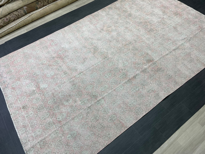 Beige Turkish Oushak Rug 7' 2" x 12' Hand-Knotted
