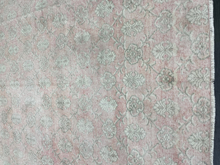 Beige Turkish Oushak Rug 7' 2" x 12' Hand-Knotted field