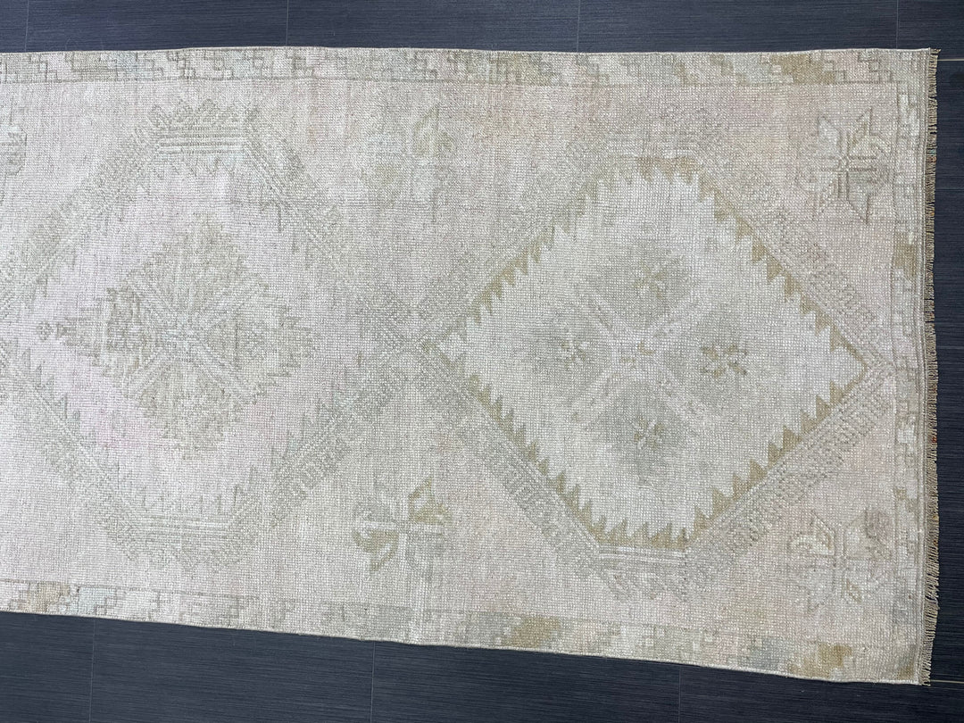 Beige Turkish Runner Rug 3' 3" x 12' 6" Hand-Knotted view