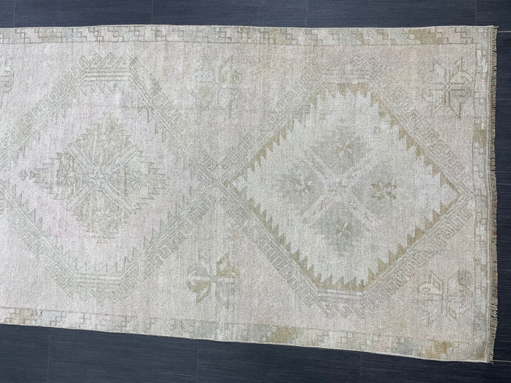 Beige Turkish Runner Rug 3' 3" x 12' 6" Hand-Knotted view
